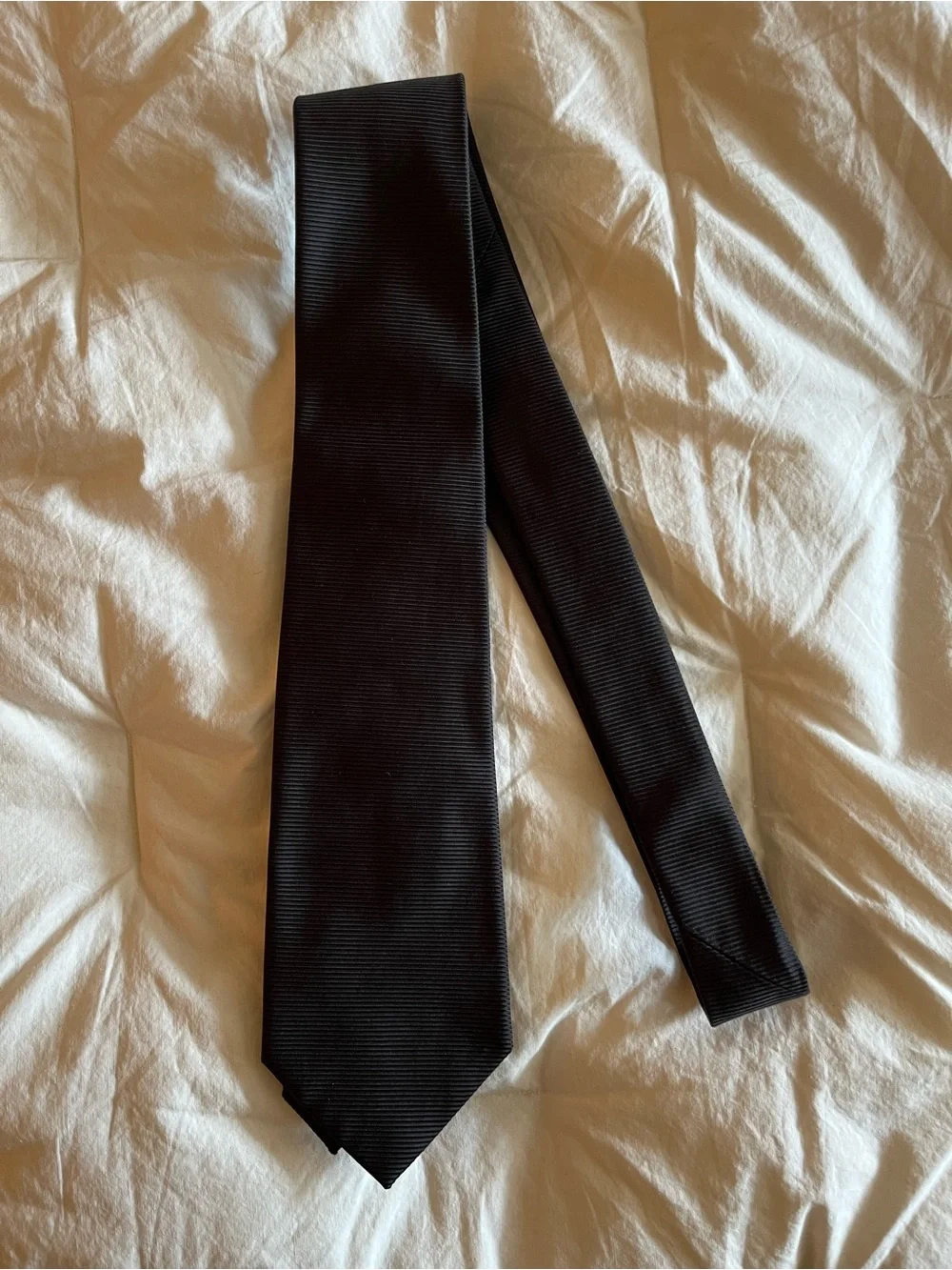 BOSS Hugo Boss Selection Black 100% Silk Tie Made in Italy